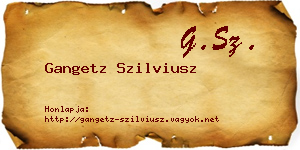 Gangetz Szilviusz névjegykártya