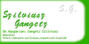 szilviusz gangetz business card